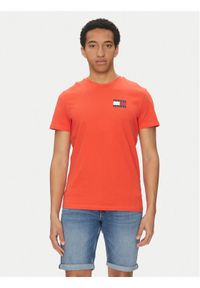 Tommy Jeans T-Shirt Essential DM0DM20740 Pomarańczowy Slim Fit. Kolor: pomarańczowy. Materiał: bawełna #1