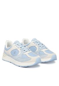 TOMMY HILFIGER - Tommy Hilfiger Sneakersy Th Mix Material Runner FW0FW09306 Niebieski. Kolor: niebieski. Materiał: materiał #5