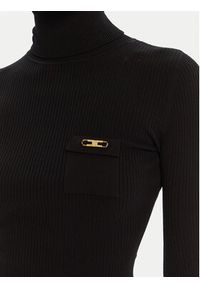 Elisabetta Franchi Golf MK-11B-56E2-V290 Czarny Slim Fit. Typ kołnierza: golf. Kolor: czarny. Materiał: syntetyk #5