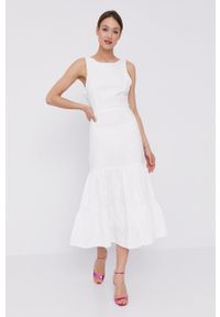 BARDOT - Bardot Sukienka kolor biały maxi rozkloszowana. Kolor: biały. Materiał: tkanina. Typ sukienki: rozkloszowane. Długość: maxi #2
