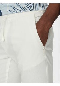 INDICODE Spodnie materiałowe Vitamin 60-333 Biały Slim Fit. Kolor: biały. Materiał: bawełna, len #2