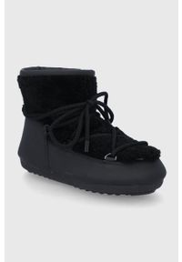 Moon Boot - Śniegowce Side Low Matt. Nosek buta: okrągły. Zapięcie: sznurówki. Kolor: czarny. Materiał: guma