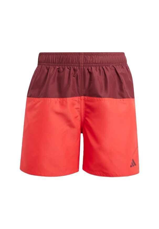 Adidas - Szorty Colorblock Swim Shorts 4.5-Inch Kids. Kolor: czerwony. Materiał: materiał