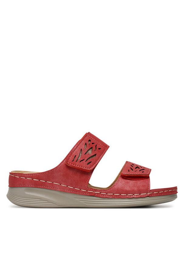 Clara Barson Klapki WYL05010-11 Czerwony. Kolor: czerwony. Materiał: materiał, syntetyk