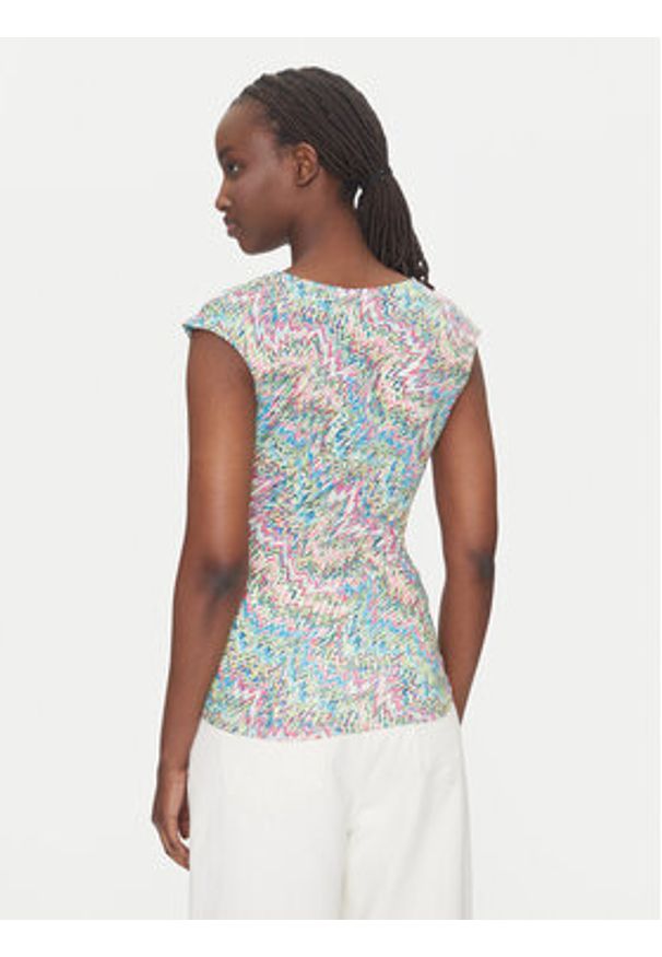 Morgan Bluzka 251-DPOPPA Kolorowy Slim Fit. Materiał: syntetyk. Wzór: kolorowy