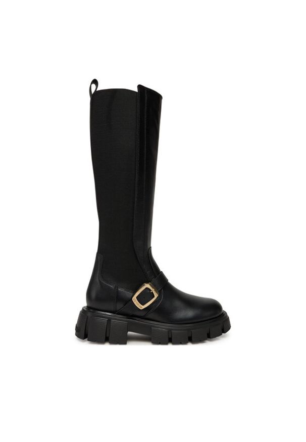 Love Moschino - LOVE MOSCHINO Kozaki JA26015G1NIA000041 Czarny. Kolor: czarny. Materiał: skóra