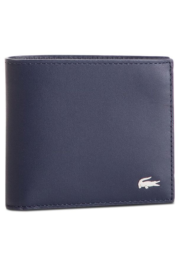 Lacoste Duży Portfel Męski M Billfold Coin NH1112FG Granatowy. Kolor: niebieski. Materiał: skóra