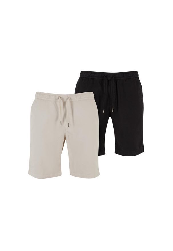 Szorty Urban Classics Stretch Twill (x2). Kolor: czarny, biały, wielokolorowy. Materiał: elastan, bawełna