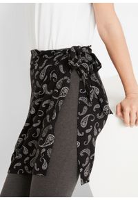 Spódnica - pas na biodra w deseń paisley bonprix czarno-biały z nadrukiem. Kolor: czarny. Wzór: nadruk, paisley #3