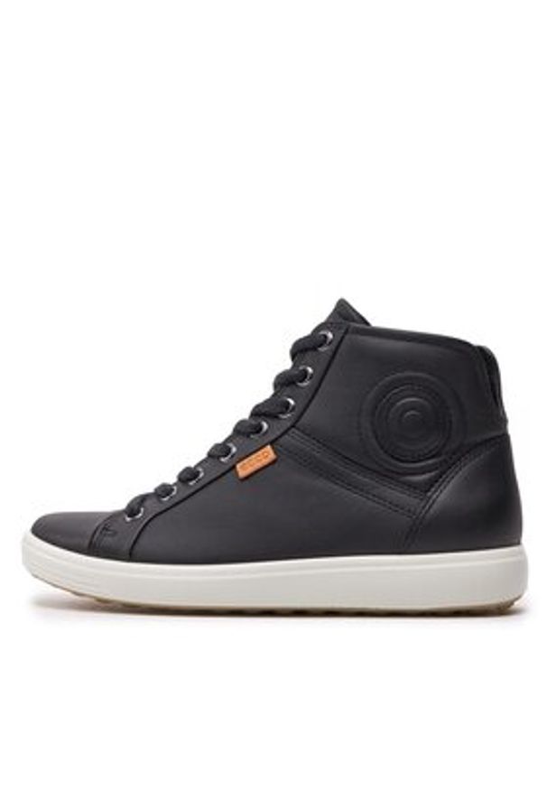ecco - ECCO Sneakersy Soft 7 Ladies 43002301001 Czarny. Kolor: czarny. Materiał: skóra