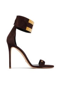 Elisabetta Franchi Sandały SA-91L-62E2-V600 Brązowy ciemny. Kolor: brązowy. Materiał: skóra, zamsz #1