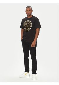 Versace Jeans Couture T-Shirt 78GAHT01 Czarny Regular Fit. Kolor: czarny. Materiał: bawełna