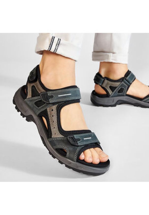 ecco - ECCO Sandały Offroad 6956402038 Szary. Kolor: szary. Materiał: nubuk, skóra