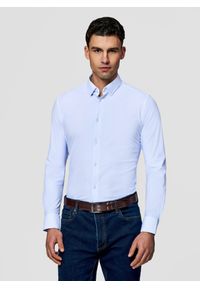 Pako Lorente - PAKO LORENTE - Dzianinowa koszula męska w pepitkę. Typ kołnierza: kołnierzyk klasyczny. Materiał: dzianina. Długość rękawa: długi rękaw. Długość: długie #1