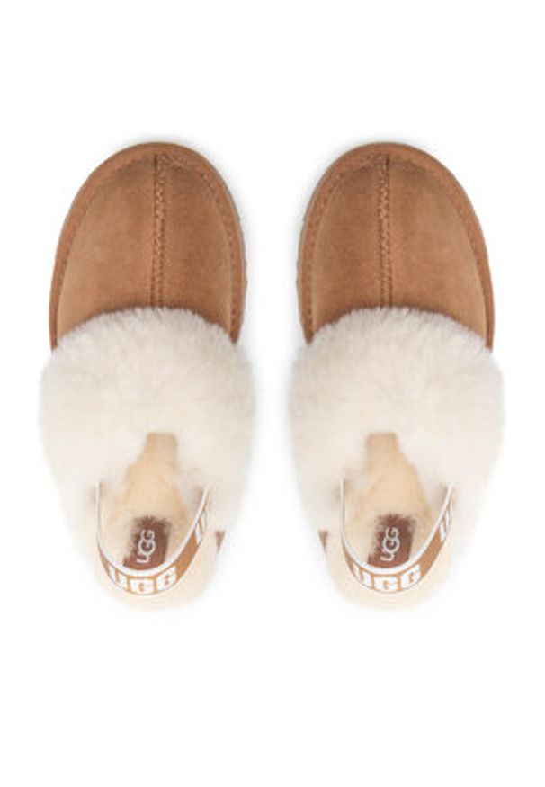 Ugg Kapcie W Funkette 1113474 Brązowy. Kolor: brązowy. Materiał: zamsz, skóra