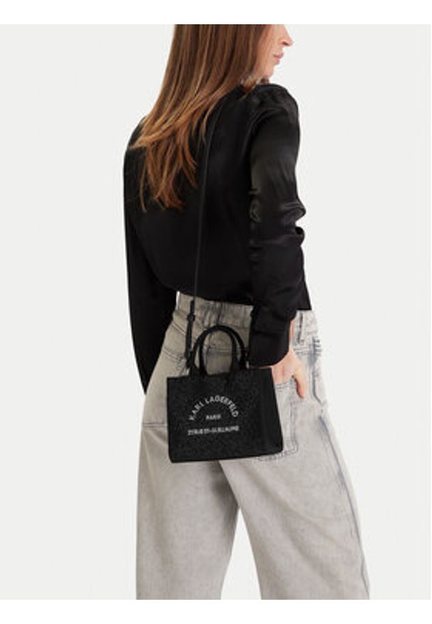 Karl Lagerfeld - KARL LAGERFELD Torebka A4W50014 Czarny. Kolor: czarny. Materiał: skórzane