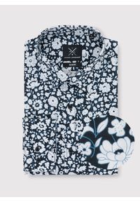 Pako Lorente - PAKO LORENTE – Czarna koszula w białe kwiaty. Okazja: na co dzień. Kolor: czarny, biały, niebieski, wielokolorowy. Materiał: bawełna, jeans. Wzór: kwiaty. Styl: casual, elegancki #1