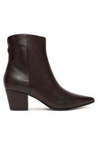 Guess Botki FLFHAL LEA10 Brązowy. Kolor: brązowy. Materiał: skóra