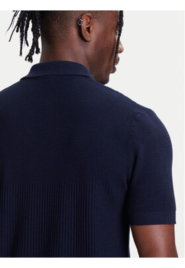 United Colors of Benetton - United Colors Of Benetton Polo 1198U301H Granatowy Regular Fit. Typ kołnierza: polo. Kolor: niebieski. Materiał: bawełna