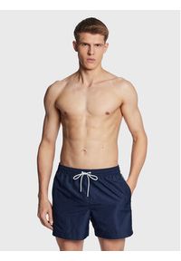 Calvin Klein Swimwear Szorty kąpielowe KM0KM00810 Granatowy Regular Fit. Kolor: niebieski. Materiał: syntetyk