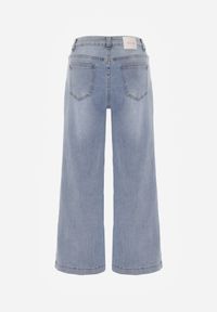 Born2be - Niebieskie Jeansy Szerokie z Wysokim Stanem z Ozdobnymi Kieszonkami Phinis. Okazja: na co dzień. Stan: podwyższony. Kolor: niebieski. Styl: casual, elegancki #4