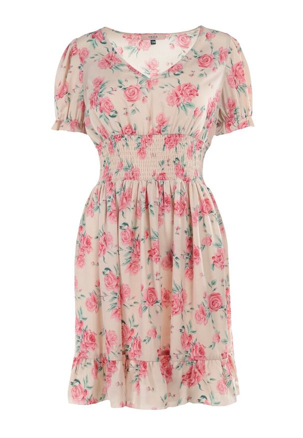 Born2be - Różowa Sukienka Aethiliana. Kolor: różowy. Długość rękawa: krótki rękaw. Długość: mini