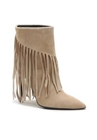 Pinko - PINKO Kowbojki Olympe Tronchetto PE 23 BLKS1 100573 A0N8 Beżowy. Kolor: beżowy. Materiał: zamsz, skóra #4