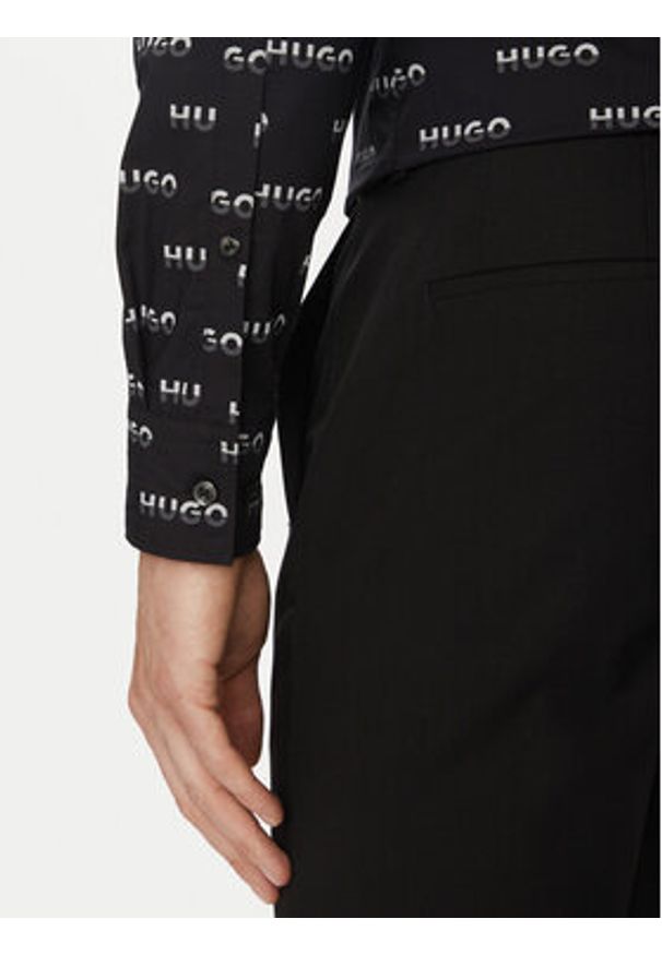 Hugo - HUGO Koszula Ermo 50545349 Czarny Slim Fit. Kolor: czarny. Materiał: bawełna