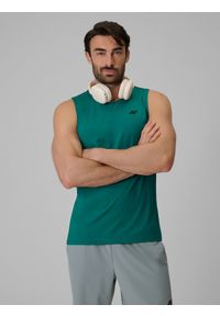 4f - 4F Koszulka treningowa regular szybkoschnąca męska - zielona XXL. Kolor: zielony. Materiał: materiał, włókno. Sport: fitness #1