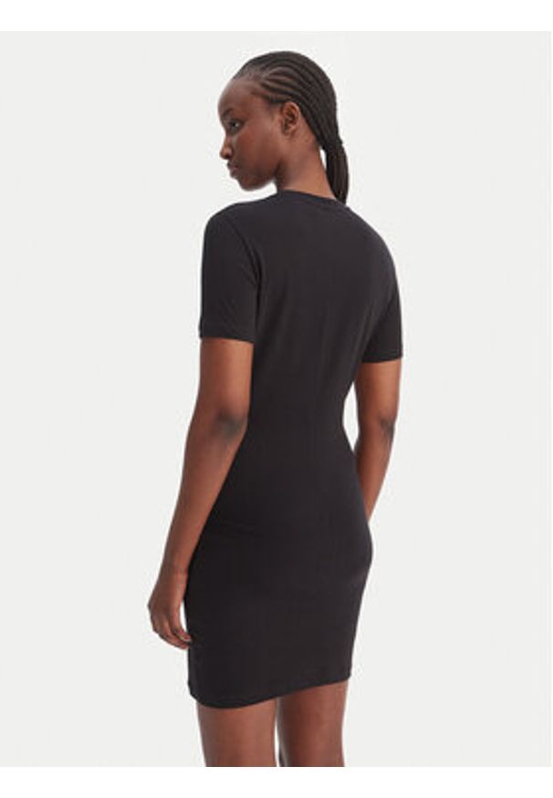 Just Cavalli Sukienka codzienna 80PAOE21 CJ112 Czarny Slim Fit. Okazja: na co dzień. Kolor: czarny. Materiał: bawełna. Typ sukienki: proste. Styl: casual