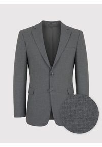 Pako Lorente - PAKO LORENTE – Szara gładka marynarka garniturowa. Kolor: szary. Materiał: tkanina. Wzór: gładki. Styl: klasyczny #4