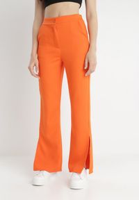 Born2be - Pomarańczowe Spodnie Dzwony Amathotis. Stan: podwyższony. Kolor: pomarańczowy. Długość: długie #1