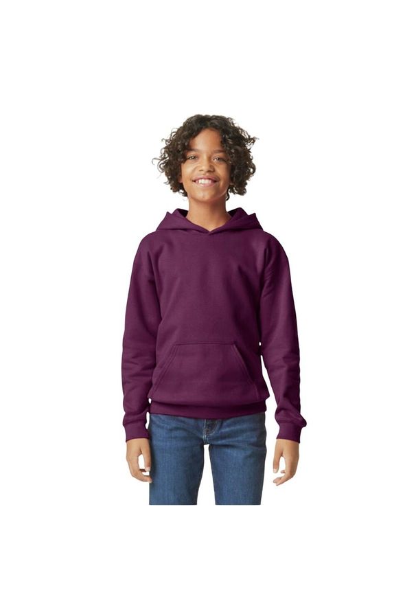 GILDAN - Bluza Dziecięca Softstyle Plain Fleece Midweight Hoodie. Kolor: czerwony, wielokolorowy, brązowy