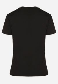 Born2be - Czarny Bawełniany T-shirt Ozdobiony Sercem Tolianee. Okazja: na co dzień. Kolor: czarny. Materiał: bawełna. Wzór: aplikacja. Styl: klasyczny, casual #7
