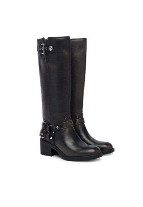 Guess Kozaki FLTMAT LEA11 Czarny. Kolor: czarny. Materiał: skóra