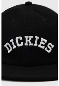 Dickies czapka z daszkiem z domieszką wełny kolor czarny z aplikacją. Kolor: czarny. Materiał: wełna. Wzór: aplikacja #2