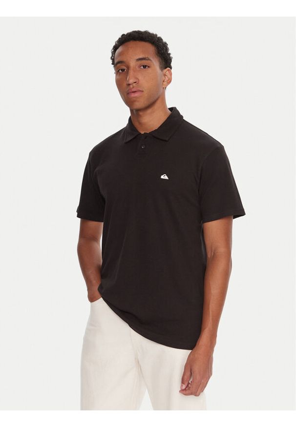 Quiksilver Polo Pique EQYKT04392 Czarny Regular Fit. Typ kołnierza: polo. Kolor: czarny. Materiał: bawełna