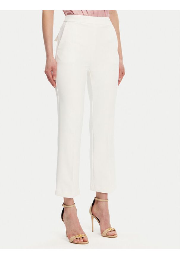 Elisabetta Franchi Spodnie materiałowe PA-089-51E2-V290 Biały Regular Fit. Kolor: biały. Materiał: syntetyk