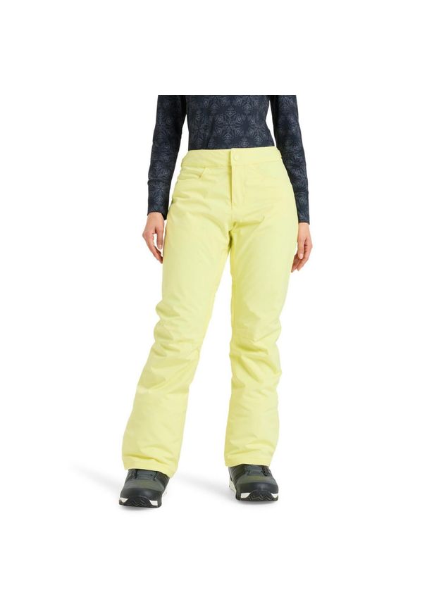 Roxy - Spodnie do sportów zimowych techniczne damskie BACKYARD 10K. Kolor: żółty. Materiał: poliester, materiał. Sezon: zima. Sport: narciarstwo
