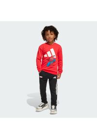 Adidas - Zestaw adidas Marvel Spider-Man Jogger Kids. Kolor: biały, czerwony, wielokolorowy. Materiał: dresówka. Wzór: motyw z bajki #1