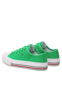 TOMMY HILFIGER - Tommy Hilfiger Trampki Low Cut Lace-Up Sneaker T3A9-32677-0890 Zielony. Kolor: zielony. Materiał: materiał #2