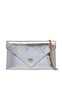 Pinko - PINKO Torebka Flat Purse Mini AI 25-26 PCPL 105347 A2OT Srebrny. Kolor: srebrny. Materiał: skórzane