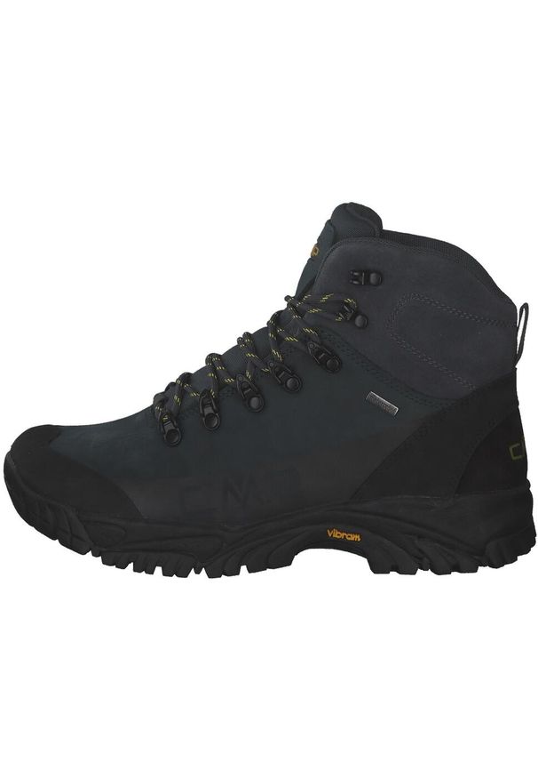 Buty trekkingowe męskie CMP DHENIEB. Zapięcie: sznurówki. Kolor: wielokolorowy, szary, czarny. Materiał: skóra, materiał. Szerokość cholewki: normalna. Sport: turystyka piesza