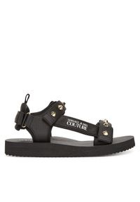 Versace Jeans Couture Sandały 78YA3S7C Czarny. Kolor: czarny. Materiał: materiał