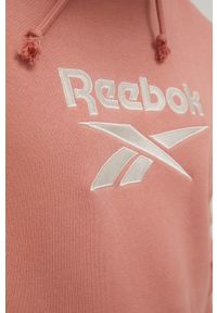 Reebok Classic bluza bawełniana H54460 męska kolor różowy z kapturem z aplikacją. Typ kołnierza: kaptur. Kolor: różowy. Materiał: bawełna. Wzór: aplikacja #2