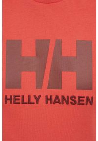 Helly Hansen t-shirt bawełniany kolor czerwony 34112-001. Okazja: na co dzień. Kolor: czerwony. Materiał: bawełna. Wzór: nadruk. Styl: casual #4