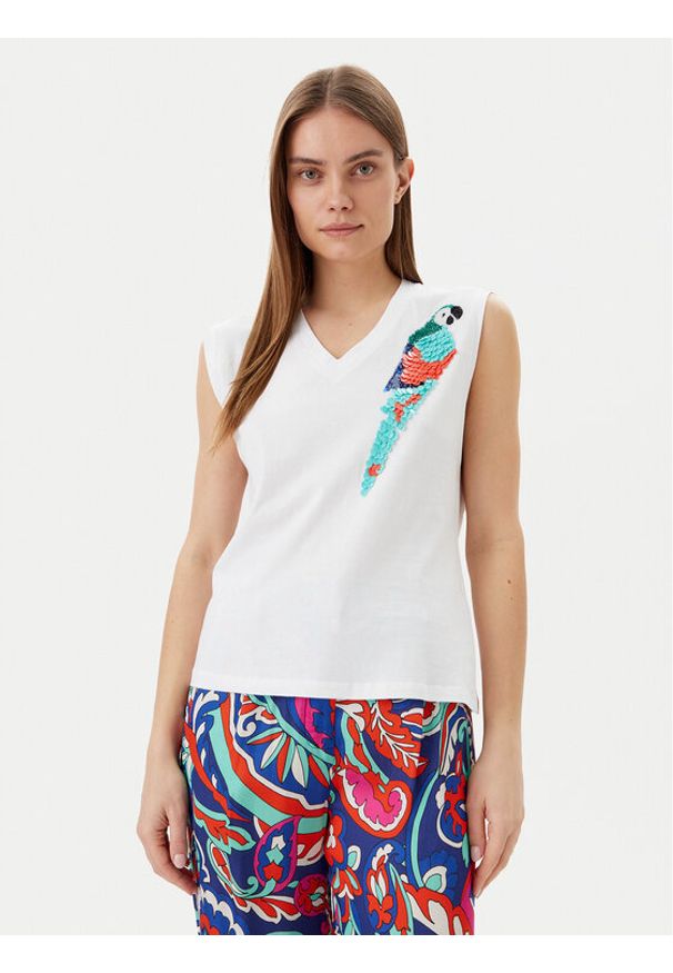 LOLA CASADEMUNT Bluzka MS2515023 Biały Regular Fit. Kolor: biały. Materiał: bawełna