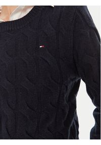 TOMMY HILFIGER - Tommy Hilfiger Sweter WW0WW43586 Granatowy Regular Fit. Kolor: niebieski. Materiał: wełna #5