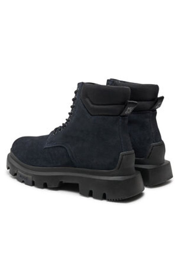 Hugo Trapery Fabyan Halb Sdny 50528995 Czarny. Kolor: czarny. Materiał: skóra, zamsz