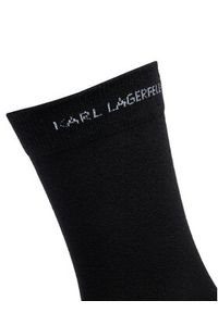 Karl Lagerfeld - KARL LAGERFELD Zestaw 2 par wysokich skarpet damskich 246W6002 Czarny. Kolor: czarny. Materiał: materiał, bawełna #4